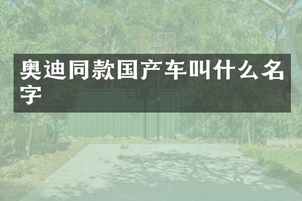 奥迪同款国产车叫什么名字