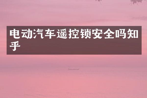 电动汽车遥控锁安全吗知乎