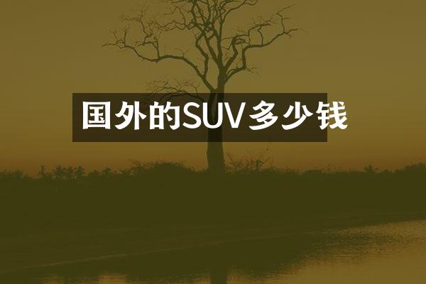 国外的SUV多少钱