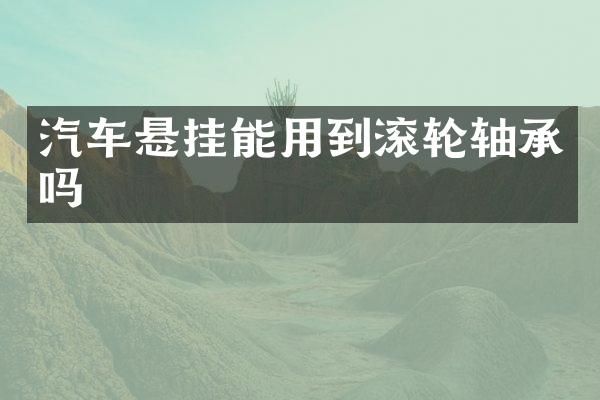 汽车悬挂能用到滚轮轴承吗