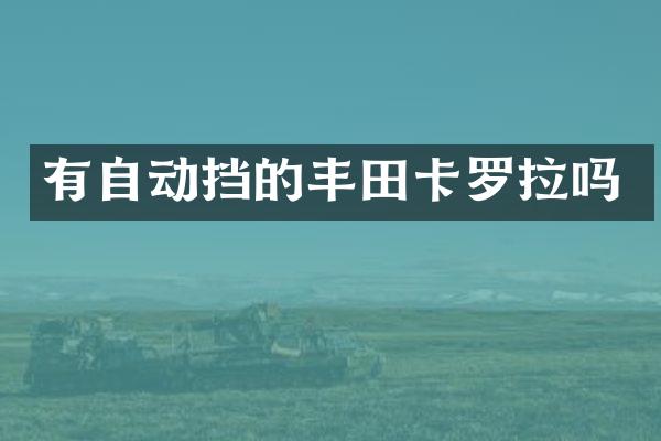 有自动挡的丰田卡罗拉吗