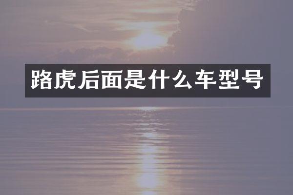 路虎后面是什么车型号