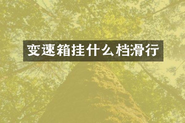 变速箱挂什么档滑行