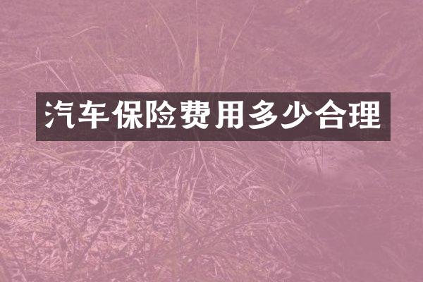汽车保险费用多少合理