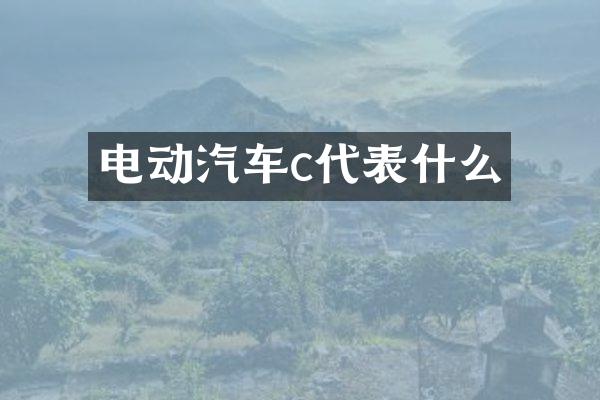 电动汽车c代表什么