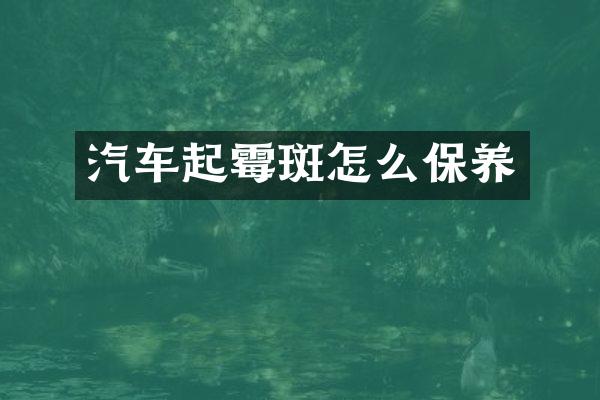 汽车起霉斑怎么保养
