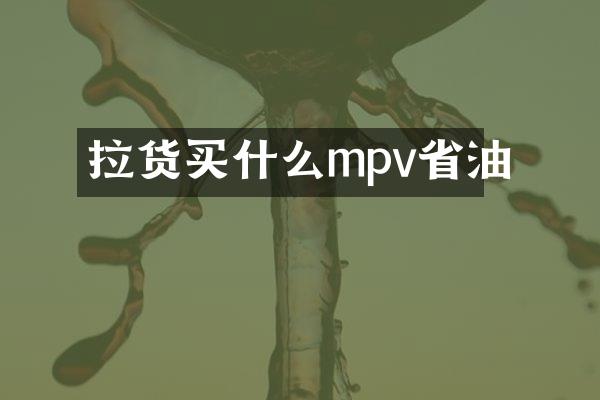 拉货mpv省油