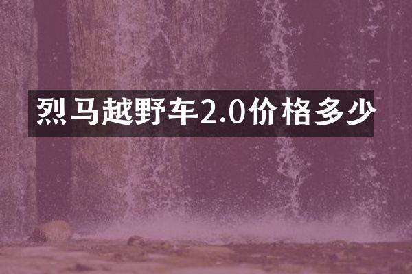 烈马越野车2.0价格多少