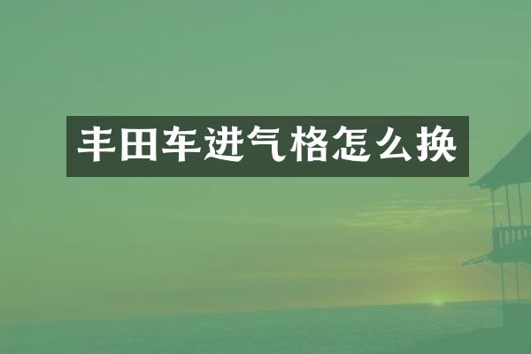丰田车进气格怎么换