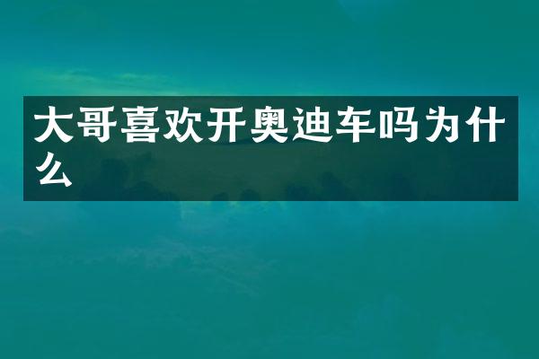 大哥喜欢开奥迪车吗为什么