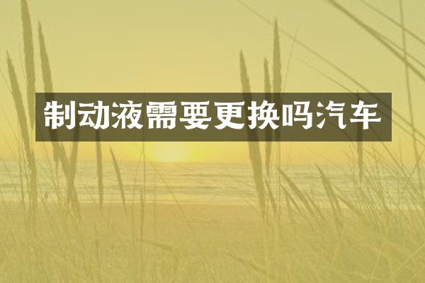 制动液需要更换吗汽车