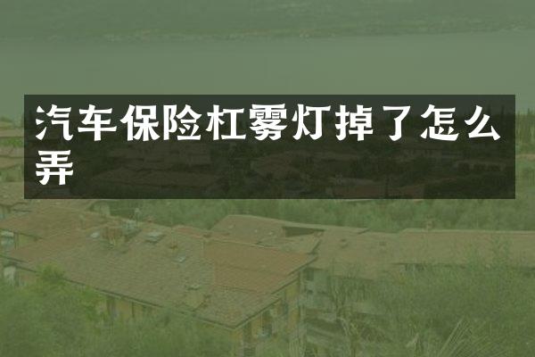 汽车保险杠雾灯掉了怎么弄