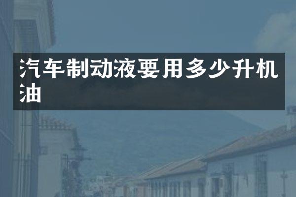 汽车制动液要用多少升机油