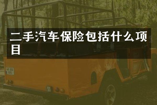 二手汽车保险包括什么项目