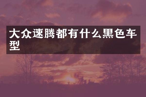 大众速腾都有什么黑色车型