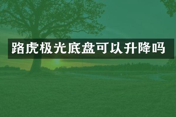 路虎极光底盘可以升降吗