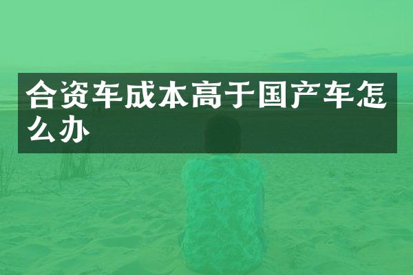 合资车成本高于国产车怎么办
