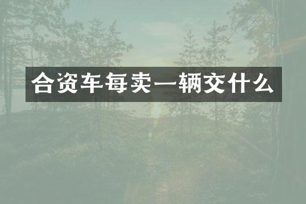 合资车每卖一辆交什么