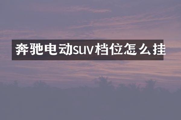 奔驰电动suv档位怎么挂