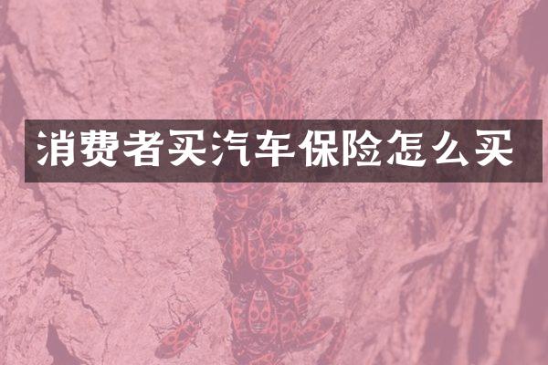 消费者买汽车保险怎么买