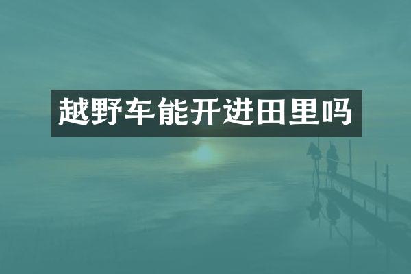 越野车能开进田里吗