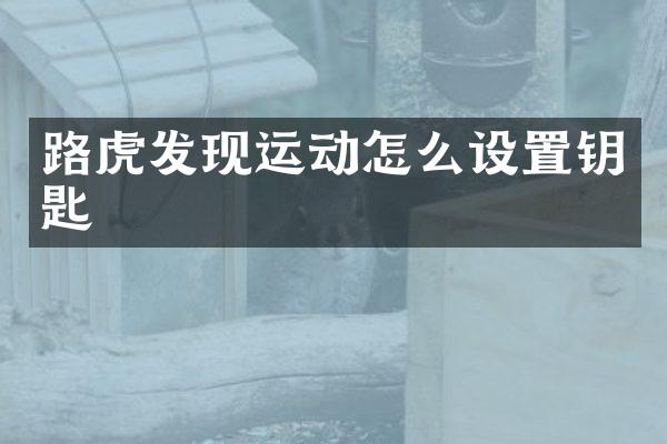 路虎发现运动怎么设置钥匙
