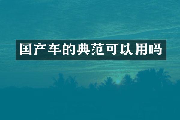 国产车的典范可以用吗
