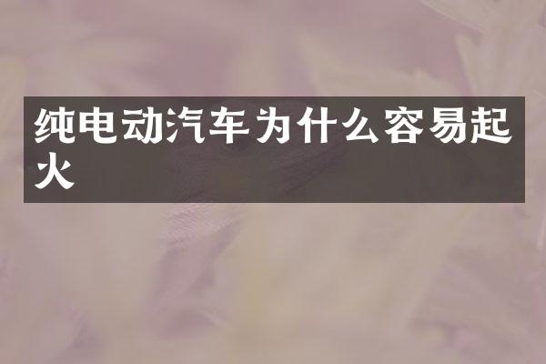 纯电动汽车为什么容易起火