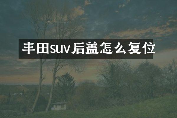丰田suv后盖怎么复位