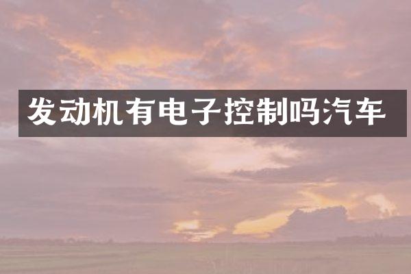 发动机有电子控制吗汽车