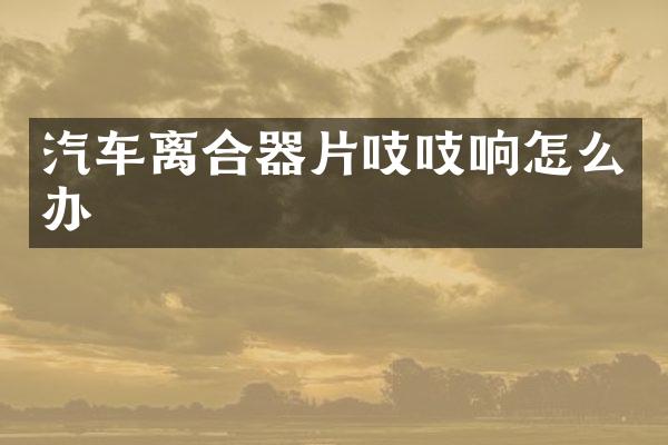 汽车离合器片吱吱响怎么办