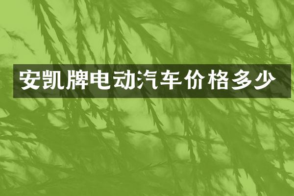 安凯牌电动汽车价格多少