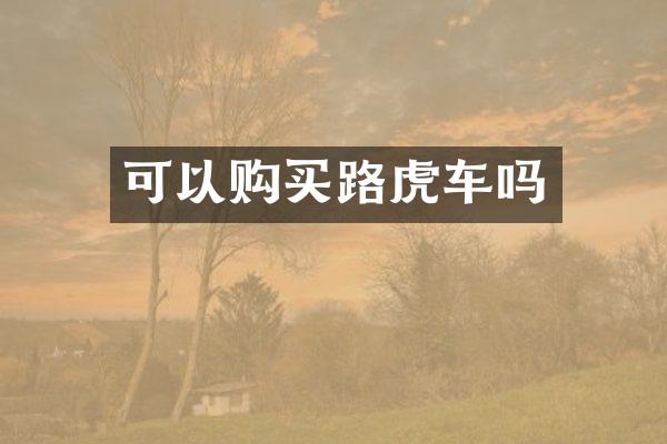 可以购买路虎车吗
