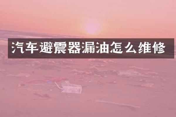 汽车避震器漏油怎么维修