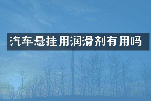 汽车悬挂用润滑剂有用吗