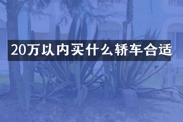 20万以内买什么轿车合适