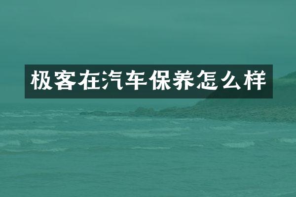 极客在汽车保养怎么样
