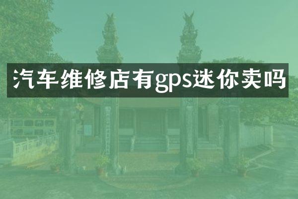 汽车维修店有gps迷你卖吗