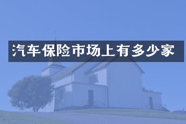 汽车保险市场上有多少家