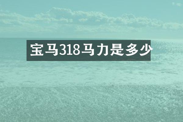 宝马318马力是多少