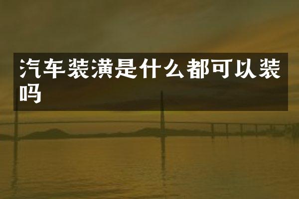 汽车装潢是什么都可以装吗