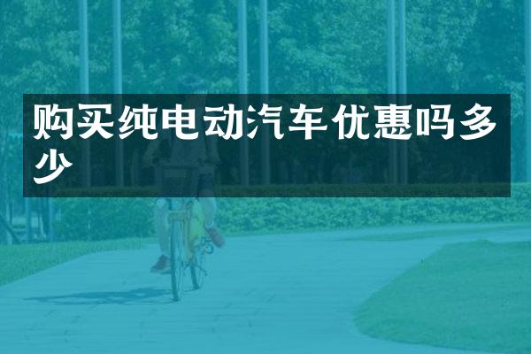 购买纯电动汽车优惠吗多少