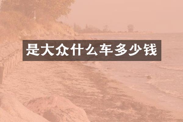 是大众什么车多少钱