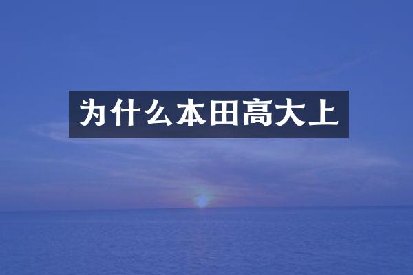 为什么本田高大上