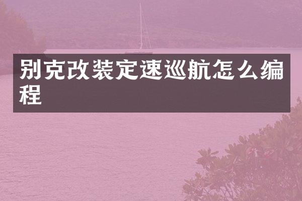 别克改装定速巡航怎么编程