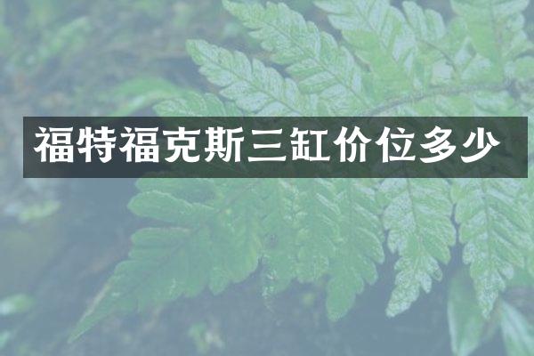 福特福克斯三缸价位多少