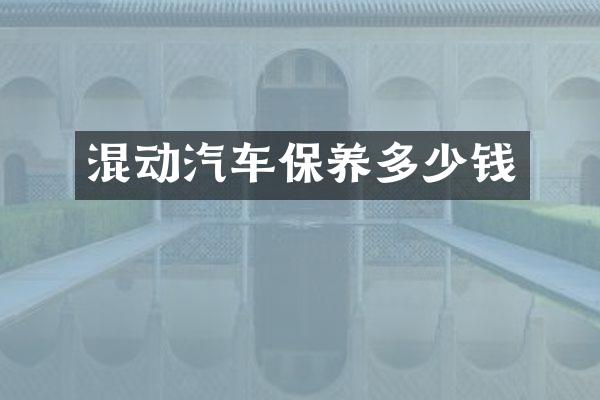 混动汽车保养多少钱