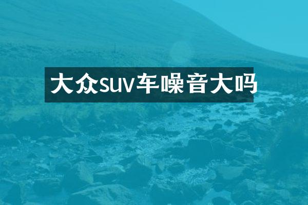 大众suv车噪音大吗
