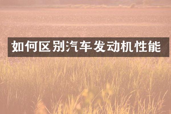 如何区别汽车发动机性能
