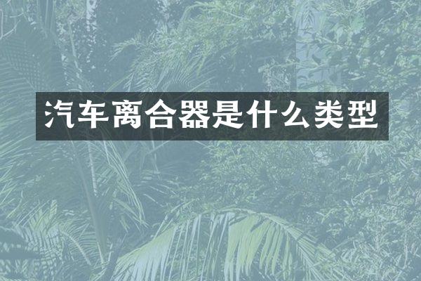 汽车离合器是什么类型